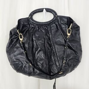 Cynthia Rowley black leather slouchy bag large shoulder bag or handbag